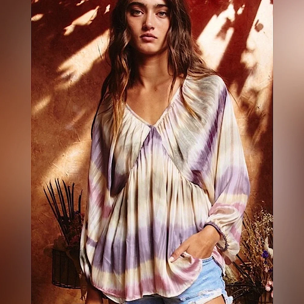 BUCKETLIST Purple Lurex Metallic Glitter Shine Knit Top - Picture 1 of 4
